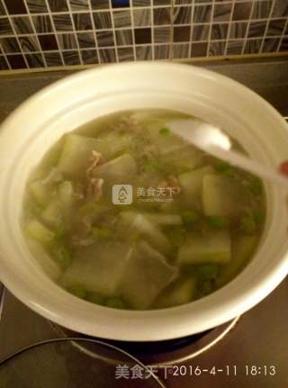 青豆冬瓜肉片汤的做法步骤：6