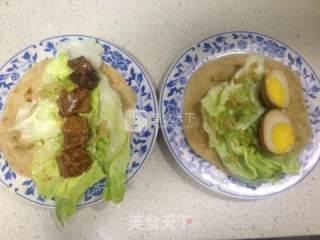 酱肉卷饼  蛋菜卷饼的做法步骤：9