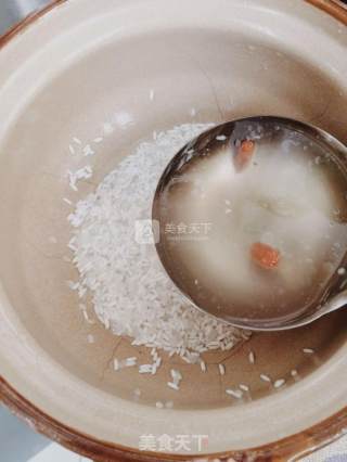 鸭架汤第三弹——鸭架汤咸粥的做法步骤：2