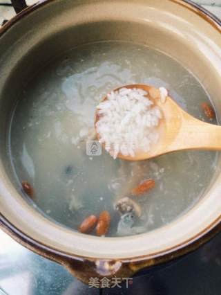 鸭架汤第三弹——鸭架汤咸粥的做法步骤：5