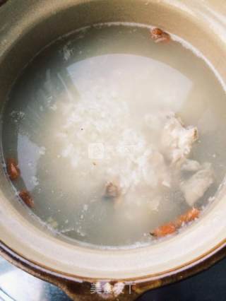 鸭架汤第三弹——鸭架汤咸粥的做法步骤：7