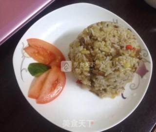猪头肉炒米饭的做法步骤：1