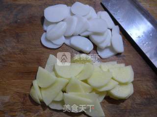 雪菜土豆煮年糕的做法步骤：2