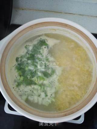 小米油菜肉末粥的做法步骤：6