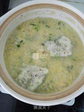小米油菜肉末粥的做法步骤：9