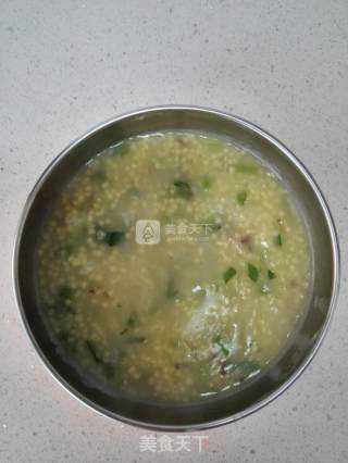 小米油菜肉末粥的做法步骤：11