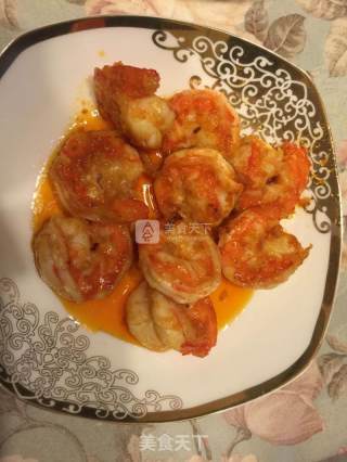 番茄酱虾仁的做法步骤：2
