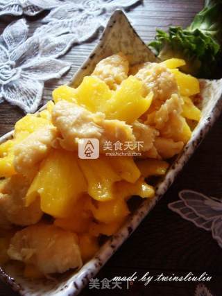 菠萝鸡片的做法步骤：8
