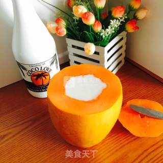 椰汁木瓜冻的做法步骤：1