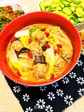 白菜香菇烧肉丸的做法步骤：10
