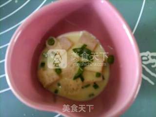 亚麻籽油葱香面包咸布丁的做法步骤：7
