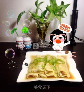 千张包裹娃娃菜的做法步骤：3