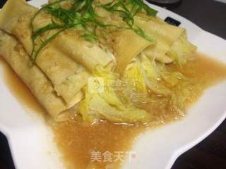 千张包裹娃娃菜的做法步骤：4