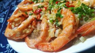 蒜蓉粉丝蒸大虾的做法步骤：15