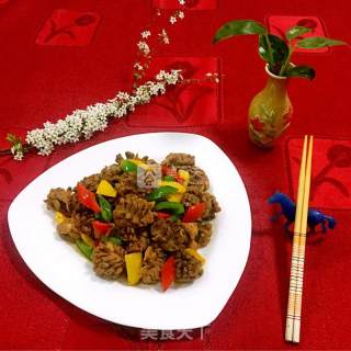 彩椒菊花鸡胗的做法步骤：17