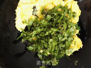 荠菜炒鸡蛋的做法步骤：5