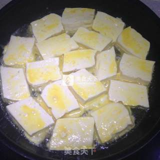 香煎肉末豆腐的做法步骤：3