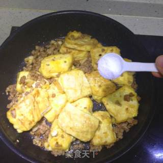 香煎肉末豆腐的做法步骤：12