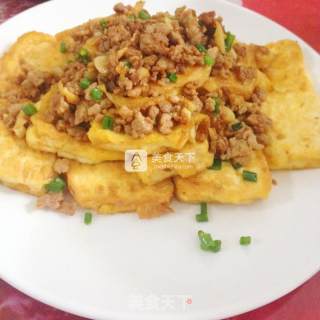 香煎肉末豆腐的做法步骤：15