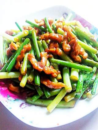 蒜苔炒肉丝的做法步骤：11