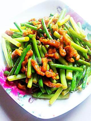 蒜苔炒肉丝的做法步骤：12