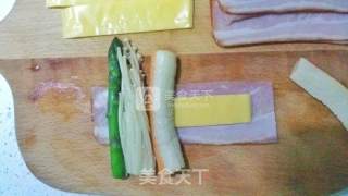 培根蔬菜芝士卷的做法步骤：5