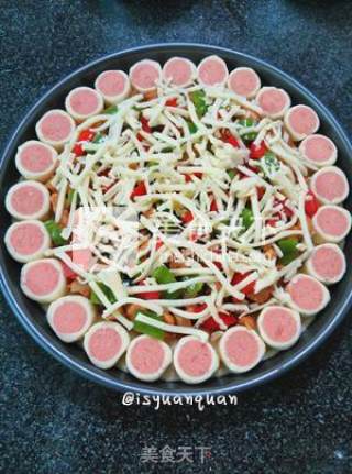黑椒培根鸡肉披萨的做法步骤：7