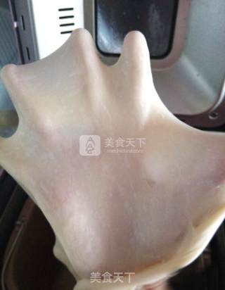 中式福寿结豆沙红枣面包的做法步骤：2