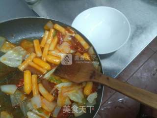 香辣鸡翅炒年糕的做法步骤：10