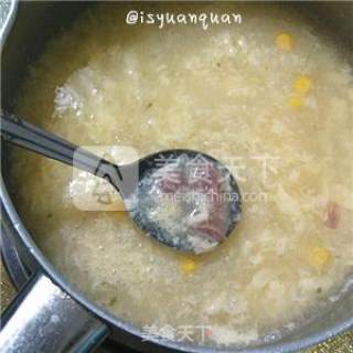 简版鸡蓉粟米酥皮汤的做法步骤：2