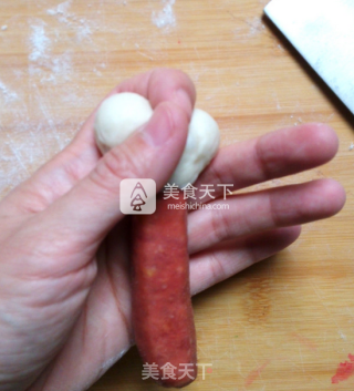 小狗啃骨头香肠面包的做法步骤：6