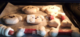 小狗啃骨头香肠面包的做法步骤：8
