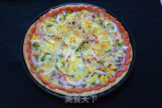鲜虾什锦披萨的做法步骤：12