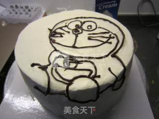 机器猫卡通蛋糕的做法步骤：30