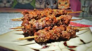 孜然香辣羊肉串的做法步骤：10
