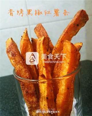 香烤黑椒红薯条的做法步骤：6