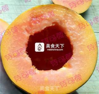 苹果味木瓜牛奶冻的做法步骤：2
