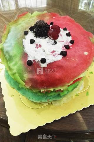 彩虹千层蛋糕（还你一个少女心）的做法步骤：8