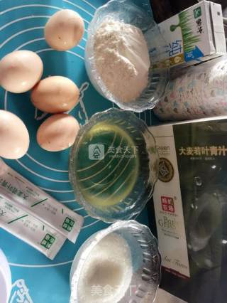 青汁小蛋糕的做法步骤：1