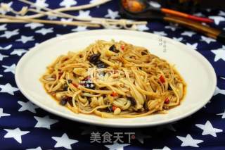 豆豉炒金针菇的做法步骤：9