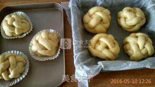 免揉编花面包的做法步骤：16