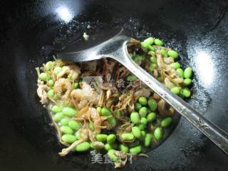 开洋笋干菜炒毛豆的做法步骤：8