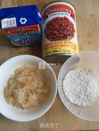 腰豆椰汁西米露的做法步骤：1