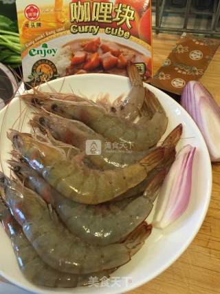 咖喱土豆大虾的做法步骤：1
