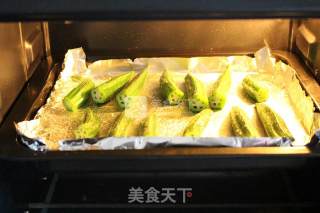 盐烤秋葵的做法步骤：7