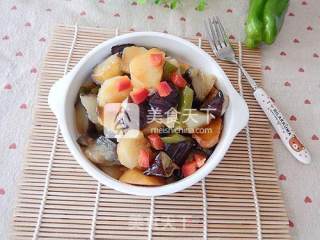 烤箱版地三鲜的做法步骤：7