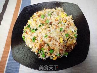 鲜虾培根炒饭的做法步骤：4