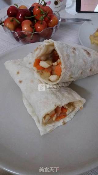 土豆卷 鸡肉卷 炒三丝 鸡肉丝 萝卜丝 土豆丝的做法步骤：9
