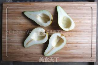 肉桂蜂蜜烤梨配酸奶冰淇淋的做法步骤：3