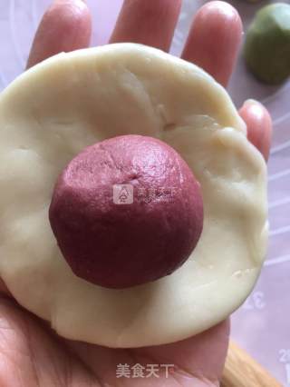 抹茶蛋黄酥的做法步骤：15